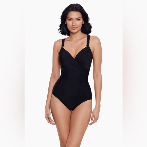 NWOT Miraclesuit | Siren One Piece in Black Slimming Tummy Control 8 - Picture 1 of 11